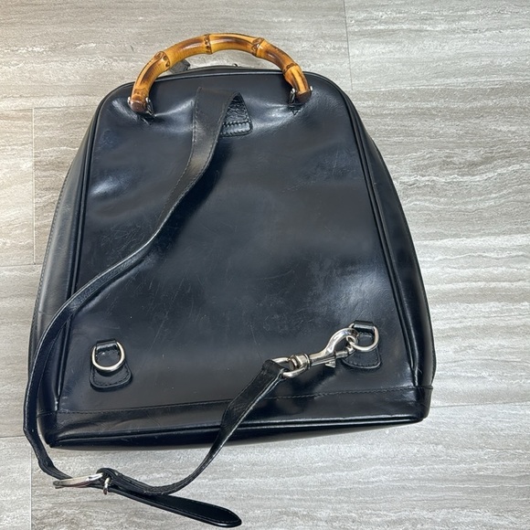 GUCCI Authentic Bamboo Patent Nylon One Strap Sling Backpack - Picture 12 of 16